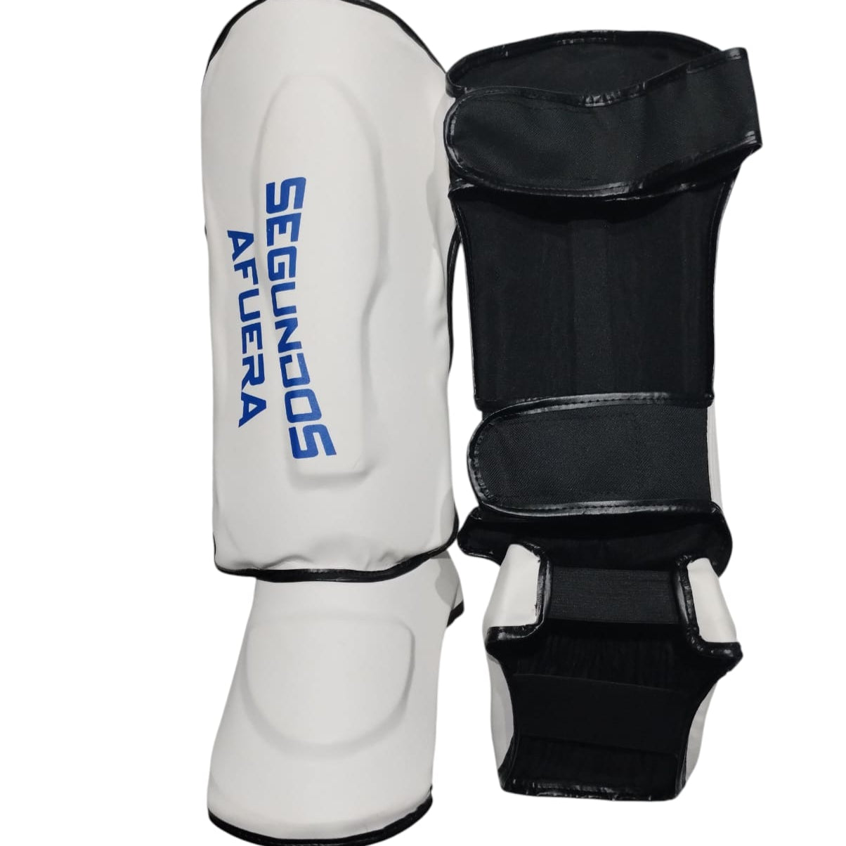 PROTECTOR DE TIBIA RIGIDO PROFESIONAL BLANCO Y AZUL