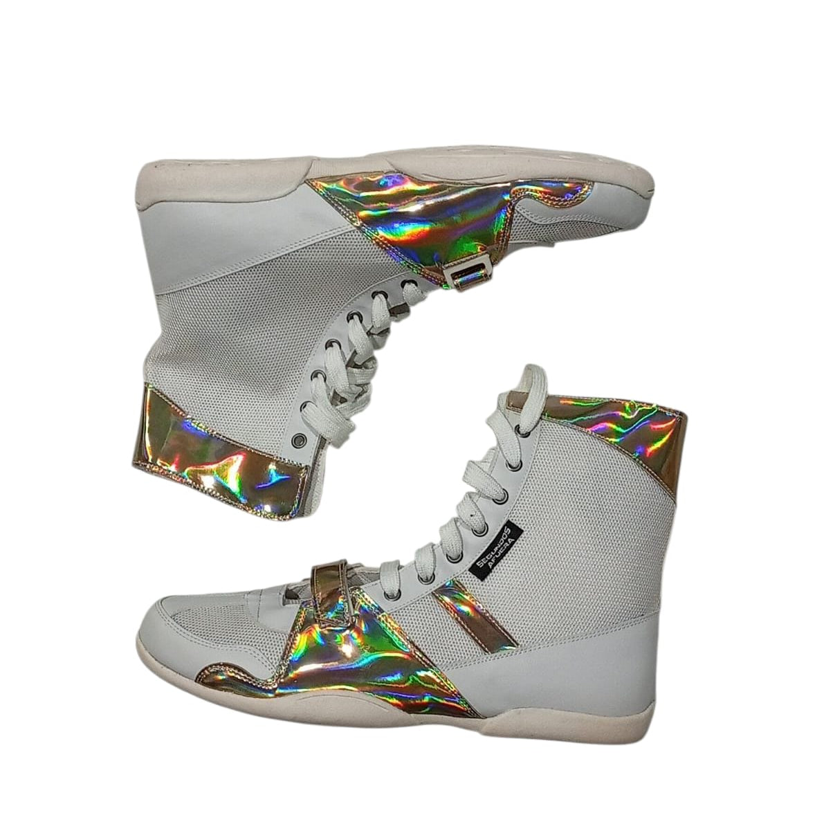 BOTA BLANCA CON DORADO