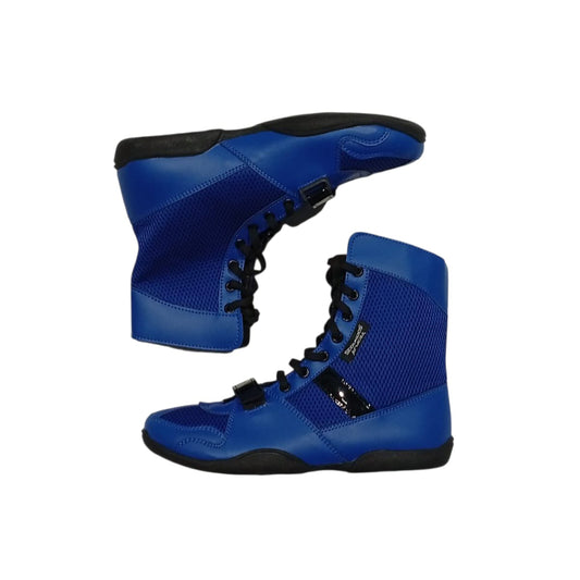 BOTA AZUL CON NEGRO